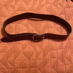 Coach Leather Brown Belt, Size:Medium